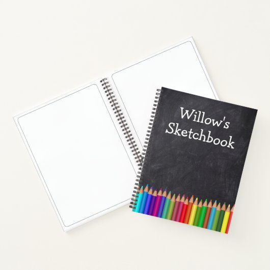 Personalisierte Kid's Sketchbook Pencils Notizblock (Innenseite)