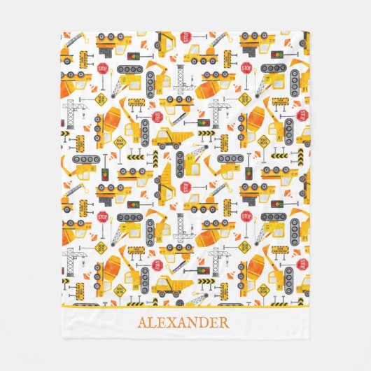 Personalisierte kids Wasserfarbenkonstruktionsfahr Fleecedecke (Vorderseite)