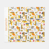 Personalisierte kids Wasserfarbenkonstruktionsfahr Fleecedecke (Vorderseite (Horizontal))