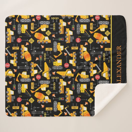 Personalisierte kids Wasserfarbenkonstruktionsfahr Sherpadecke (Vorderseite (Horizontal))