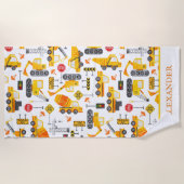 Personalisierte kids Wasserfarbenkonstruktionsfahr Strandtuch (Vorderseite)