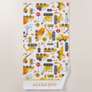 Personalisierte kids Wasserfarbenkonstruktionsfahr Strandtuch