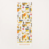 Personalisierte kids Wasserfarbenkonstruktionsfahr Yogamatte (Vorderseite)