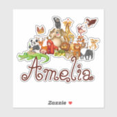 Personalisierte Kidtiere Aufkleber (Blatt)