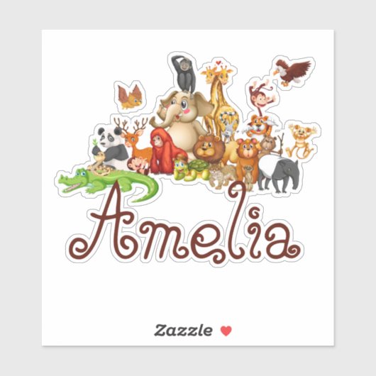 Personalisierte Kidtiere Aufkleber (Blatt)