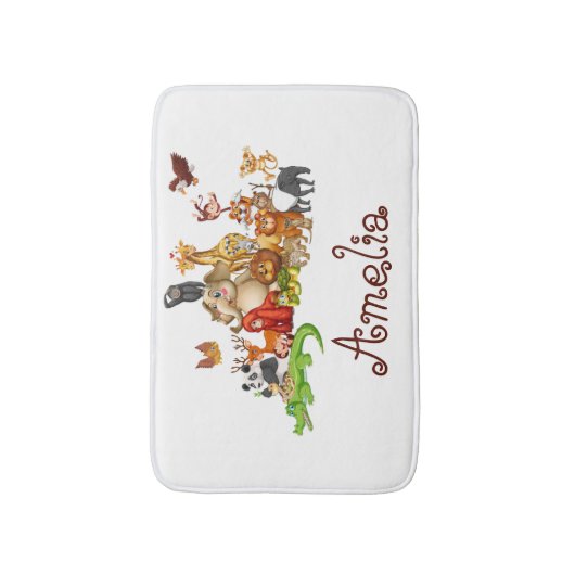 Personalisierte Kidtiere Badematte (Vorderseite Vertikal)