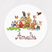 Personalisierte Kidtiere Etiketten (Design 2)