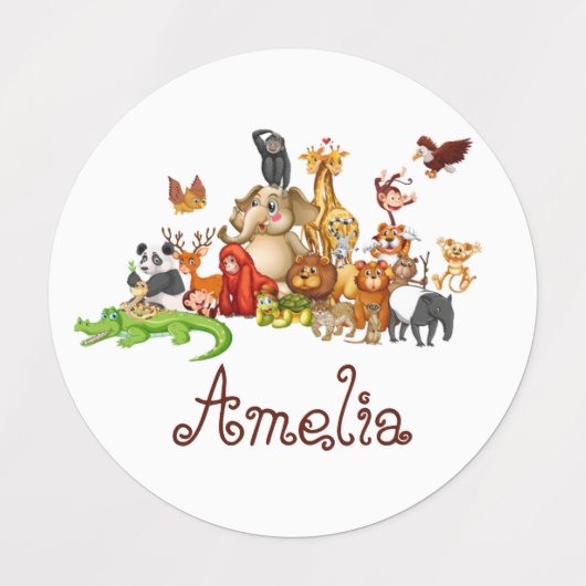 Personalisierte Kidtiere Etiketten (Design 2)