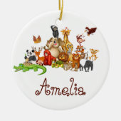 Personalisierte Kidtiere Keramik Ornament (Vorne)