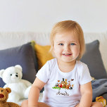 Personalisierte Kidtiere Kleinkind T-shirt<br><div class="desc">Niedliche Tiere für Ihr Kind,  Name der Bearbeitung,  Textfarbe</div>