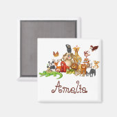 Personalisierte Kidtiere Magnet (Vorderseite/Rückseite)