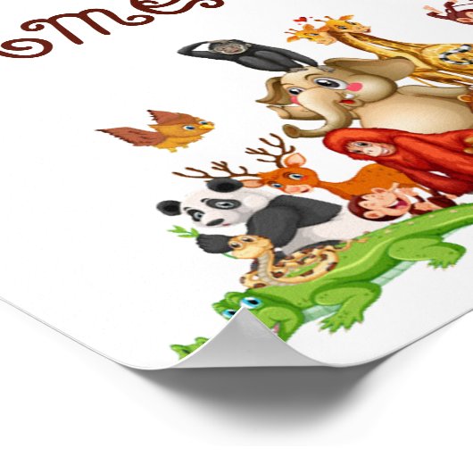Personalisierte Kidtiere Poster (Ecke)