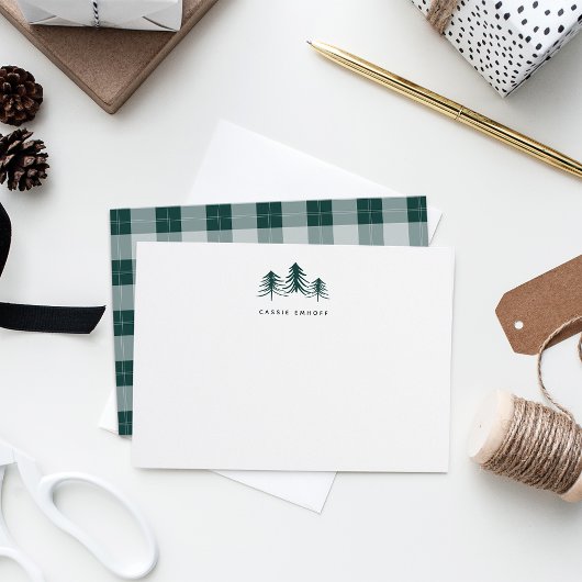 Personalisierte Kiefernbäume Mitteilungskarte
