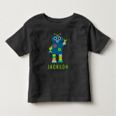 Personalisierte Kinder Adlige Robot Boys Blue Kleinkind T-shirt (Vorderseite)