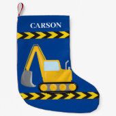 Personalisierte Kinder Baufahrzeug Blaue Boys Kleiner Weihnachtsstrumpf (Vorderseite)