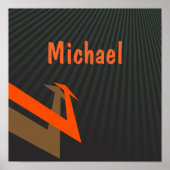 Personalisierte Kinder benennen Schwarz mit modern Poster (Vorne)