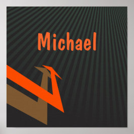 Personalisierte Kinder benennen Schwarz mit modern Poster