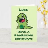 Personalisierte Kinder Dinosaurier Geburtstagskart Karte (Gelbe Blume)