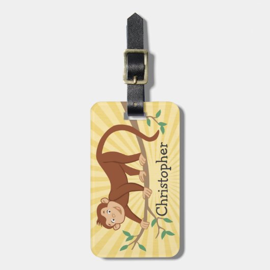 Personalisierte Kinder Gepäckmarke mit Niedlichem  Gepäckanhänger (Vorderseite vertikal)