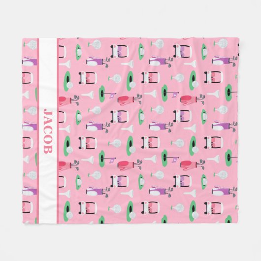 Personalisierte Kinder Golfer Golfcart Golfing Spo Fleecedecke (Vorderseite (Horizontal))