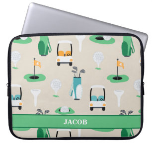 Personalisierte Kinder Golfer Golfcart Golfing Spo Laptopschutzhülle