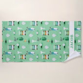 Personalisierte Kinder Golfer Golfcart Golfing Spo Strandtuch (Vorderseite)