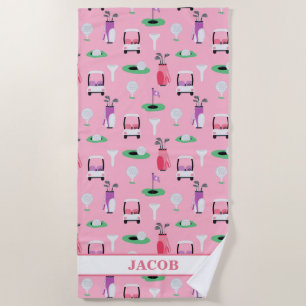 Personalisierte Kinder Golfer Golfcart Golfing Spo Strandtuch