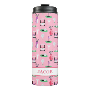 Personalisierte Kinder Golfer Golfcart Golfing Spo Thermosbecher