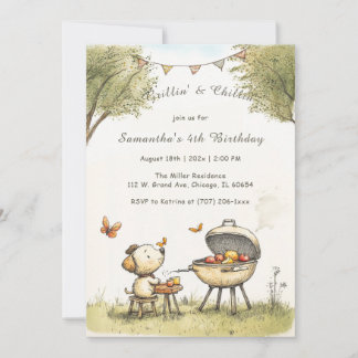Personalisierte Kinder GRILLEN Geburtstagsvorlage Einladung