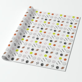 Personalisierte Kinder-Multisport-Geburtstagsfeier Geschenkpapier