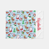 Personalisierte Kinder Name Weihnachten Fleecedecke (Vorderseite (Horizontal))