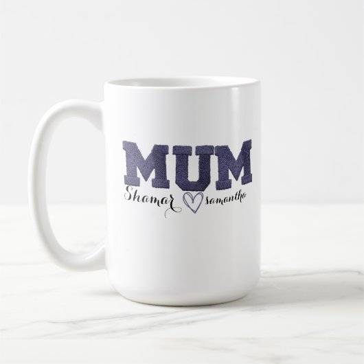 personalisierte Kinder nennen bestickte Mutter Kaffeetasse (Links)