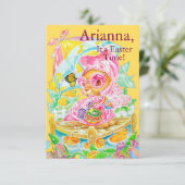 Personalisierte Kinder-Oster-Flat-Dankeskarten Dankeskarte (Stehend Vorderseite)