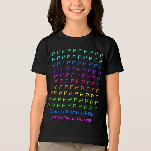 Personalisierte Kinder Regenbogen, Spaß am 100. Sc Tri-Blend Shirt (Vorderseite)