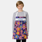 Personalisierte Kinder-Retro-Blumen-Schürze Schürze (Getragen)