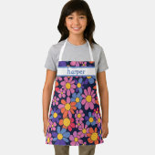 Personalisierte Kinder-Retro-Blumen-Schürze Schürze (Insitu)