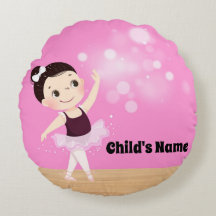 Personalisierte Kinder Rosa Ballerina Rundkissen