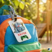 Personalisierte Kinder - Rucksack- und Gamer-Desig Gepäckanhänger