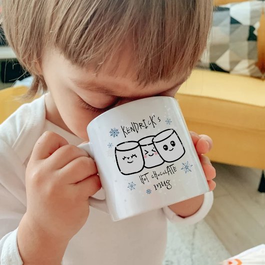 Personalisierte Kinder Tasse mit heißer Schokolade