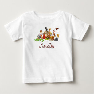 Personalisierte Kinder-Tiere Baby T-shirt