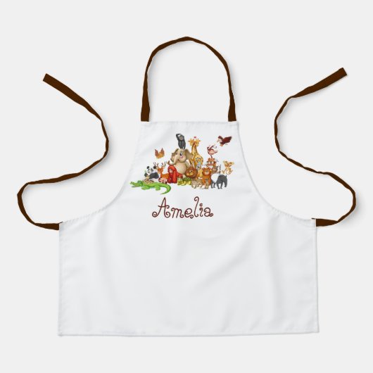 Personalisierte Kinder-Tiere Schürze (Vorderseite)