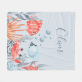 Personalisierte Kinder unter Wasser Fleecedecke (Vorderseite (Horizontal))