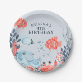 Personalisierte Kinder unter Wasser Pappteller (Vorderseite)