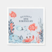 Personalisierte Kinder unter Wasser Serviette (Vorderseite)