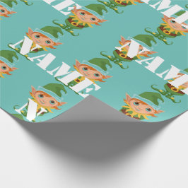 Personalisierte Kinder Weihnachtself Geschenkpapier