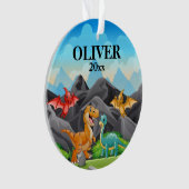 Personalisierte Kinder Weihnachtsschmuck Dinosauri Ornament (Vorderseite)