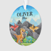 Personalisierte Kinder Weihnachtsschmuck Dinosauri Ornament (Vorderseite)