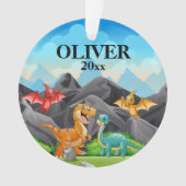 Personalisierte Kinder Weihnachtsschmuck Dinosauri Ornament (Vorderseite)