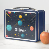 Personalisierte Kinder Weltraumplaneten Metall Brotdose (Beispiel)