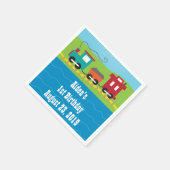 Personalisierte Kinderbahn zum Geburtstag Napkins Serviette (Ecke)